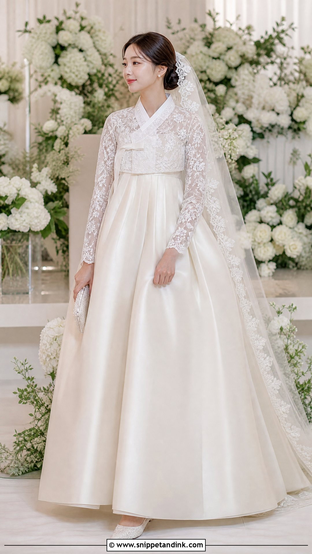 Lace Korean Hanbok Wedding Gown - Snippet and Ink - 25 Korean Wedding Dress Gowns
