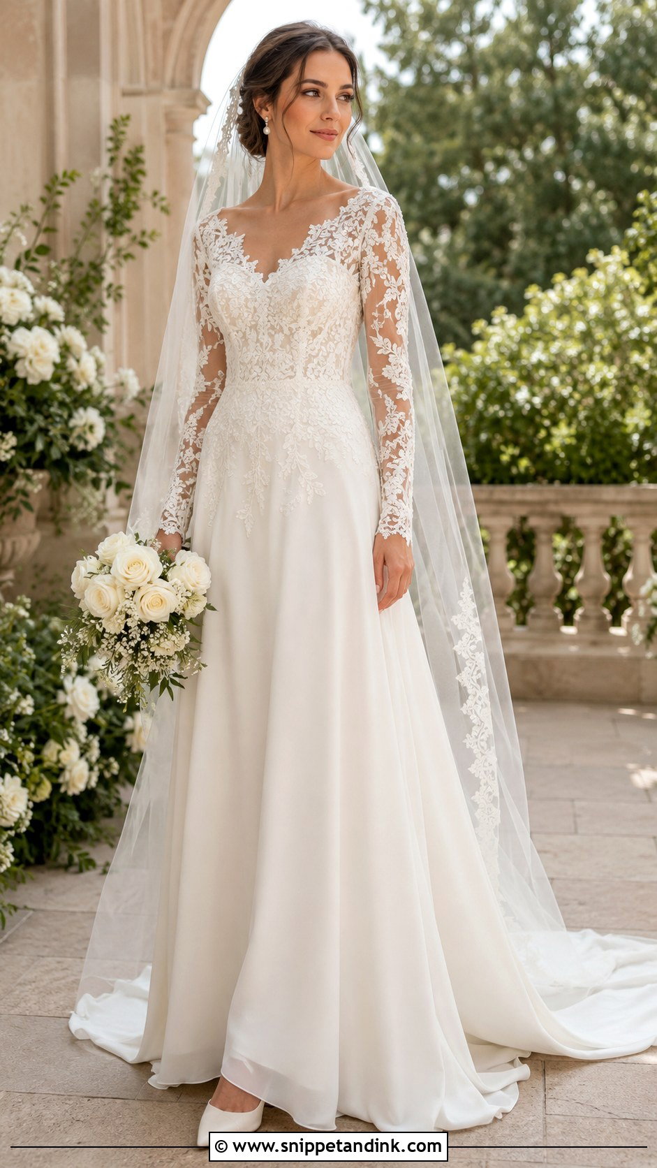 Lace Long Sleeve A Line Wedding Dress - Snippet and Ink - 20 Long Sleeve a Line Wedding Dress Ideas