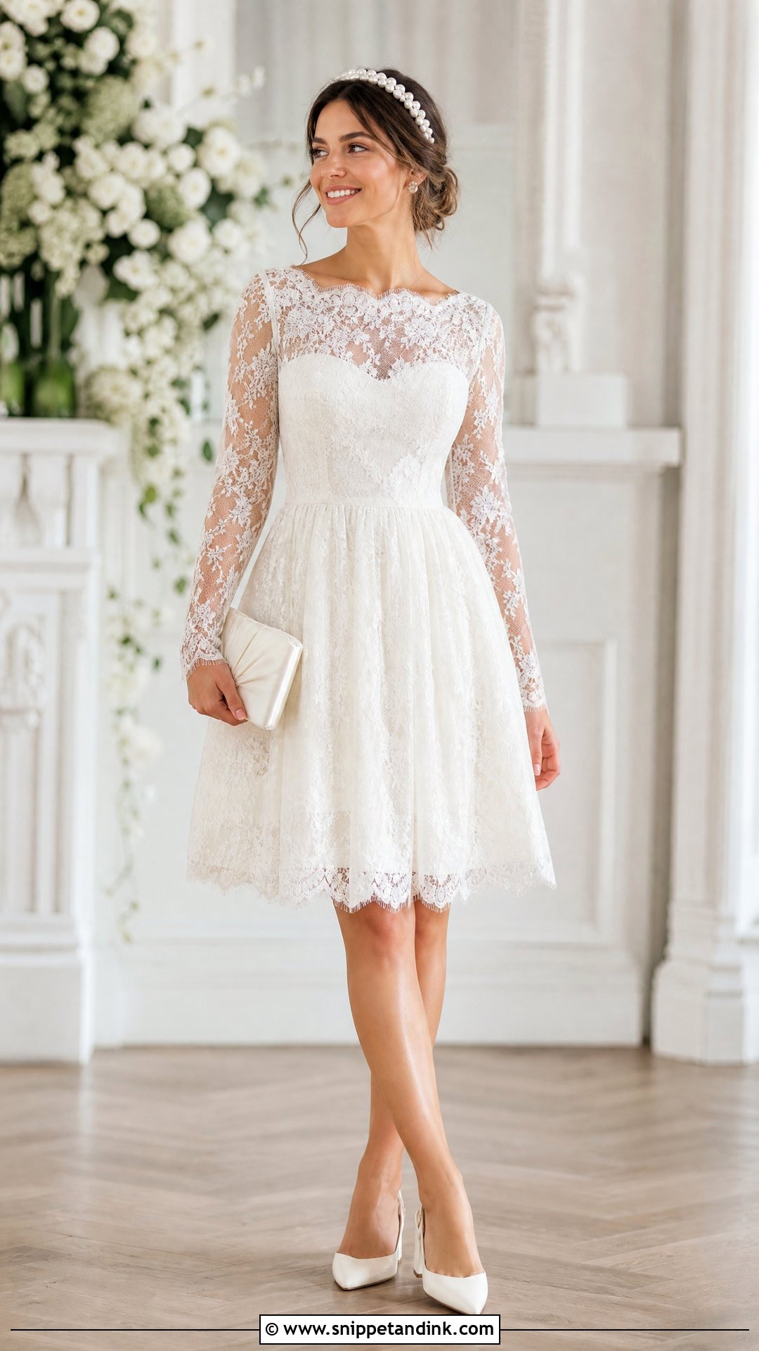 Lace Long Sleeve Babydoll Wedding Dress - Snippet and Ink - 25 Babydoll Wedding Dress Ideas