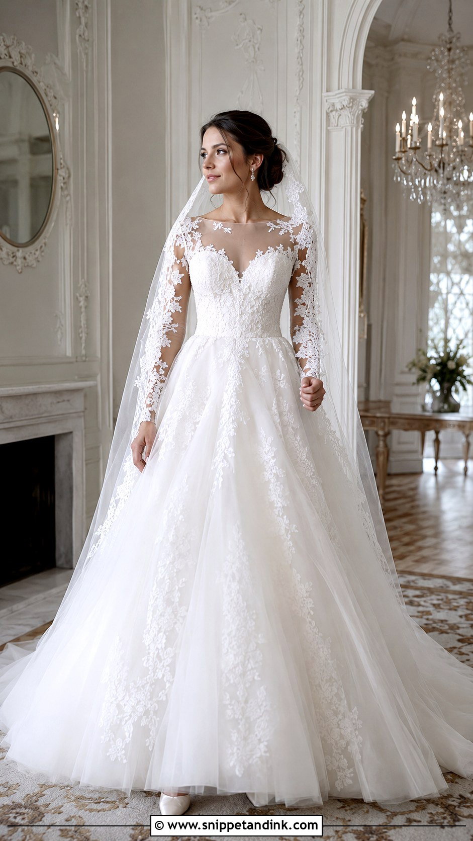 Lace Long Sleeve Ball Gown Wedding Dress - Snippet and Ink - 20 Big Wedding Dresses Ball Gown Princesses