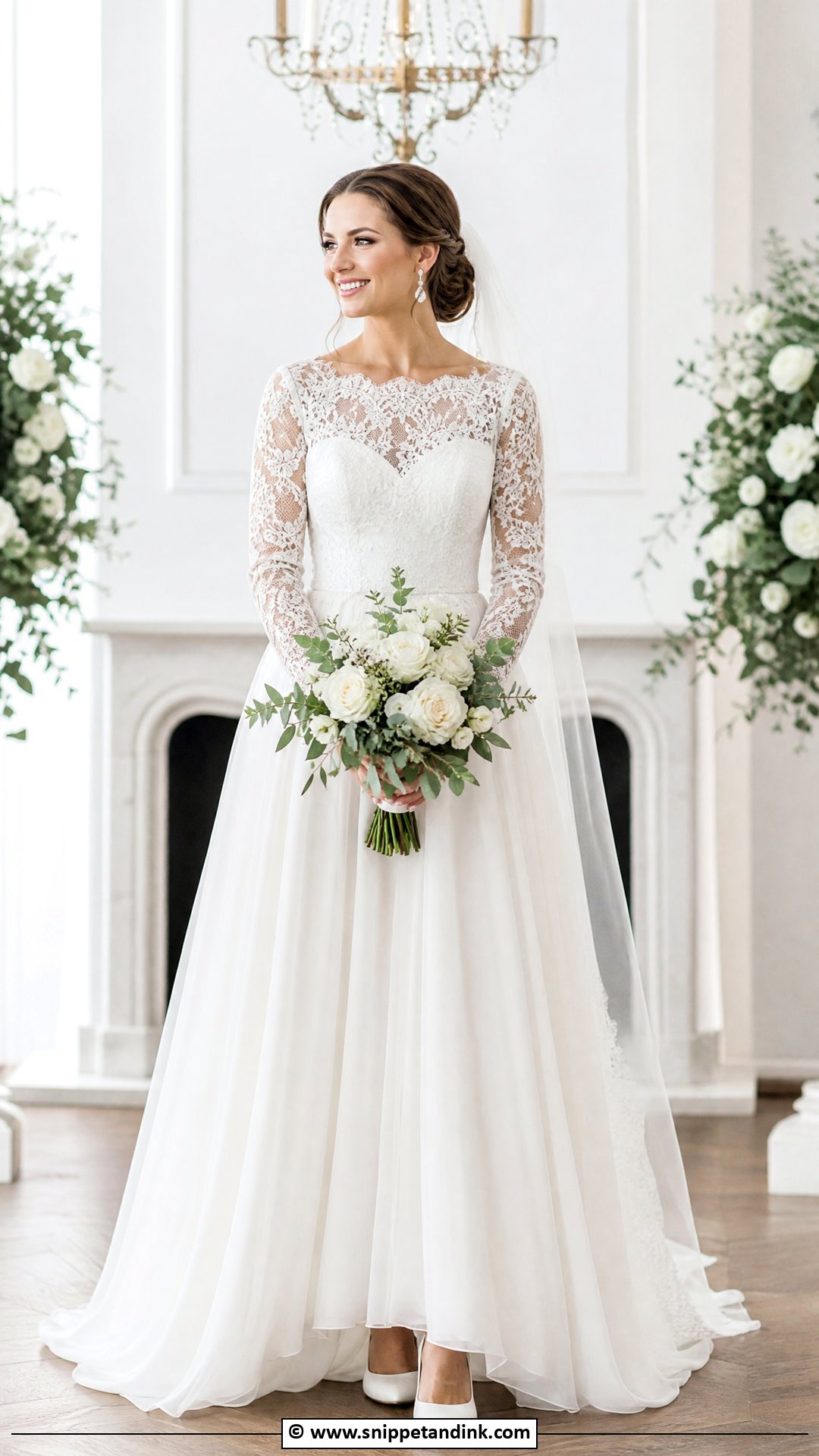 Lace Long Sleeve Bride Dress - Snippet and Ink - 35 Bride Dress Ideas