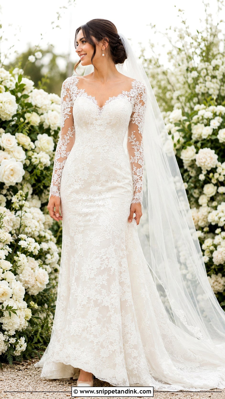 Lace Long Sleeve Bride Dress - Snippet and Ink - 25 Bride Dress 2025 Ideas