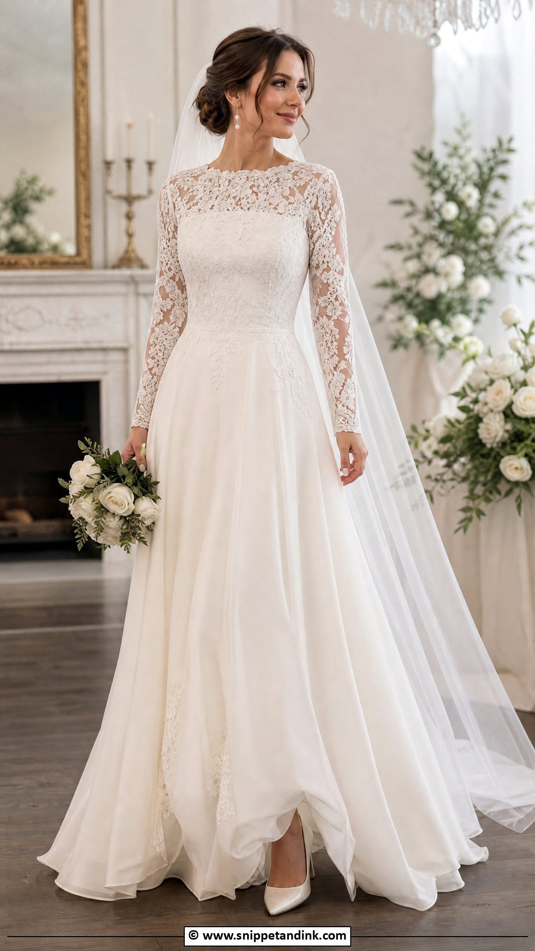Lace Long Sleeve Bride Dress - Snippet and Ink - 35 Bride Dresses