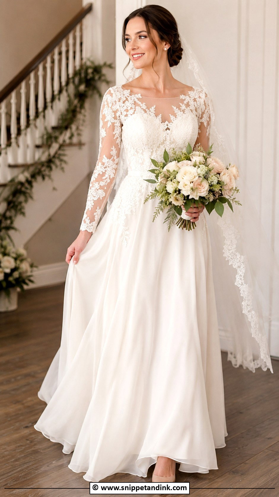 Lace Long Sleeve Bride Gown - Snippet and Ink - 30 Bride Gown Ideas