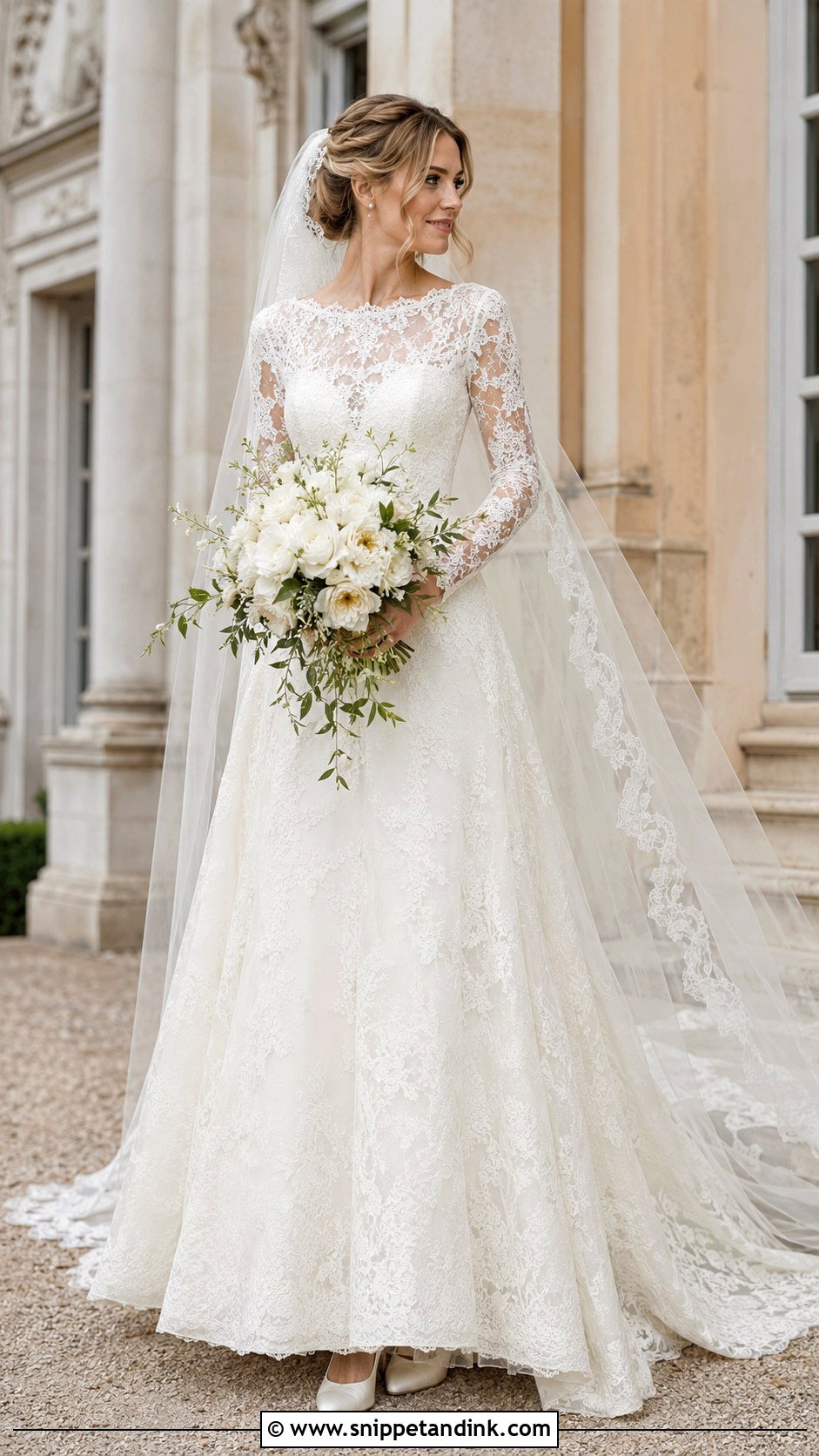 Lace Long Sleeve Bride Look - Snippet and Ink - 20 Lovely Bride Ideas