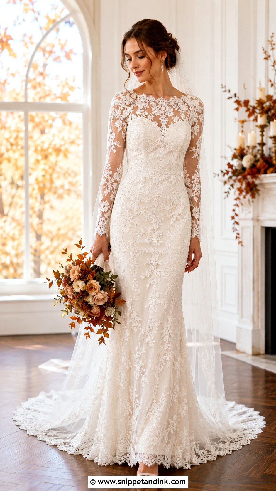 Lace Long Sleeve Bride Look - Snippet and Ink - 25 Bride Looks