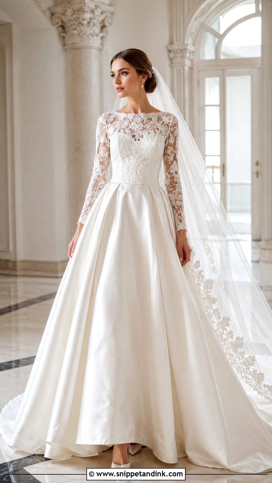 Lace Long Sleeve Princess Wedding Dress - Snippet and Ink - 20 Long Sleeve Princess Wedding Dress Ideas
