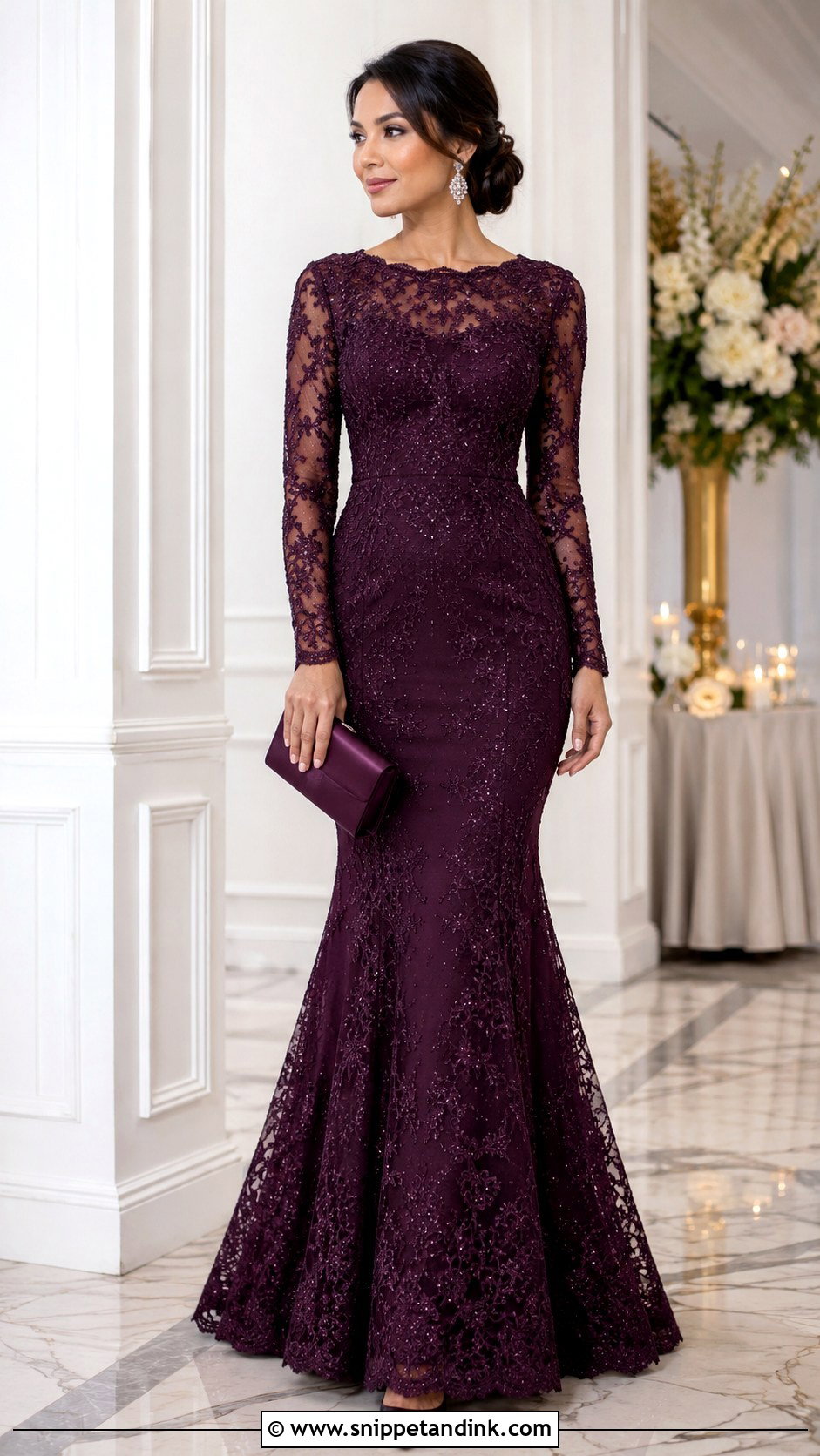 Lace Long Sleeve Sendoff Mermaid Dress - Snippet and Ink - 20 Nguo Za Sendoff Ideas