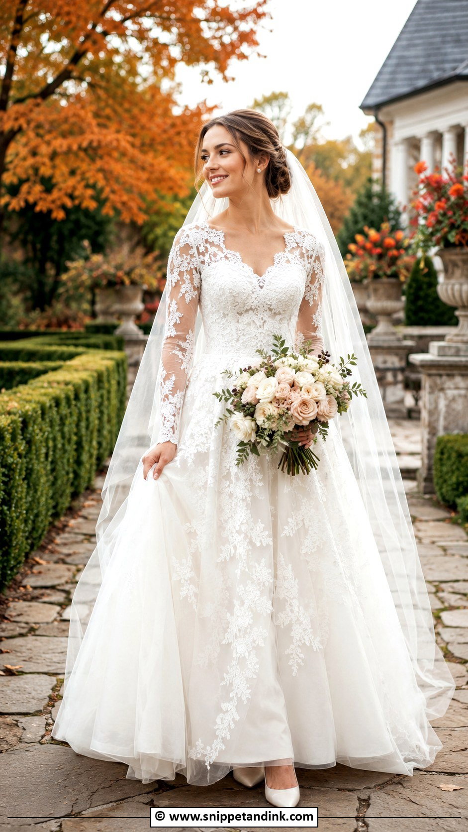 Lace Long Sleeve Wedding Dress - Snippet and Ink - 25 Classy Wedding Dresses
