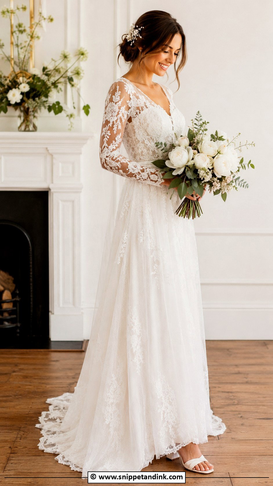 Lace Long Sleeve Wedding Dress - Snippet and Ink - 30 Wedding Dress 2024 Ideas
