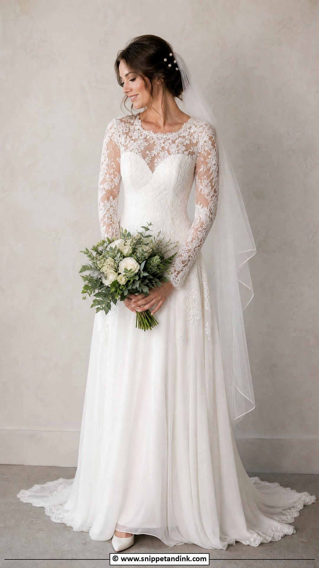 Lace Long Sleeve Wedding Dress - Snippet and Ink - 35 Dreamy Wedding Dress Ideas