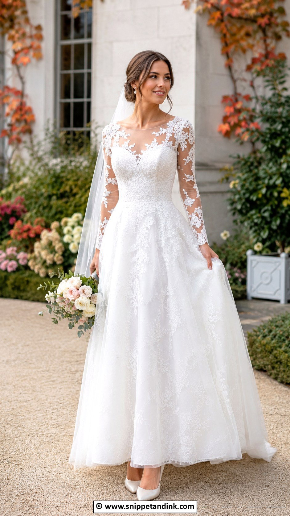 Lace Long Sleeve Wedding Dress - Snippet and Ink - 35 Wedding Dresses