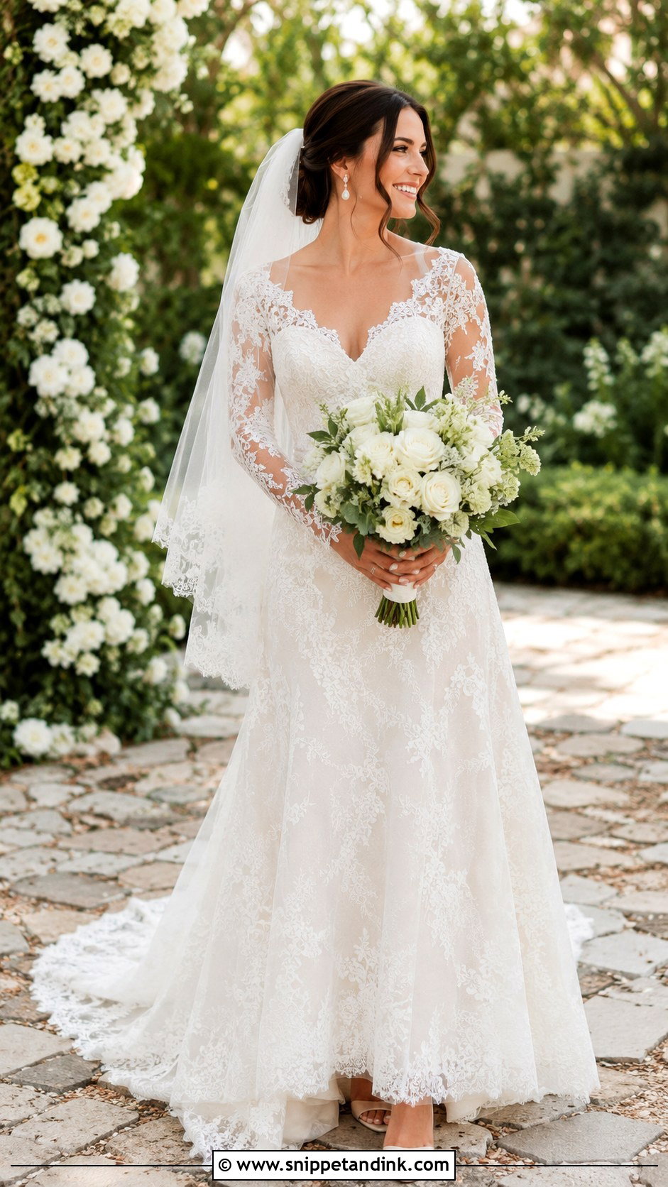 Lace Long Sleeve Wedding Dress - Snippet and Ink - 25 Bride Wedding Dress Ideas