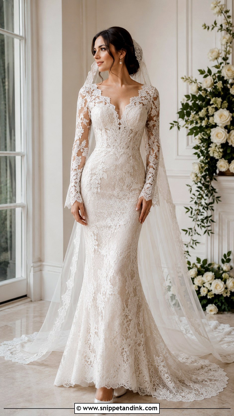 Lace Long Sleeve Wedding Dress - Snippet and Ink - 30 Vintage Romantic Wedding Dress Ideas