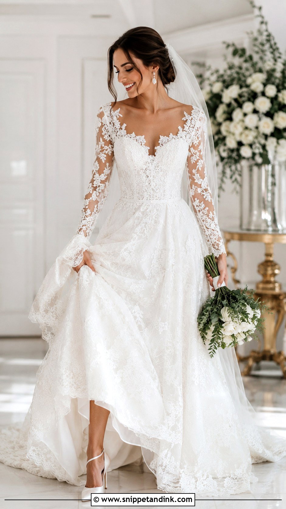 Lace Long Sleeve Wedding Dress - Snippet and Ink - 30 Wedding Dresses Aesthetic