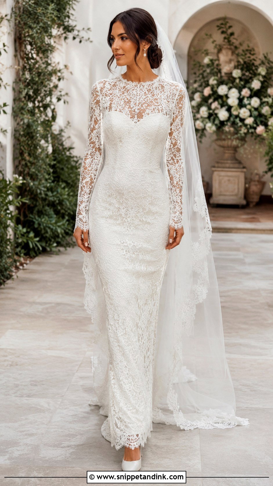 Lace Long Sleeve Wedding Dress - Snippet and Ink - 25 Modern Vintage Wedding Dress Ideas
