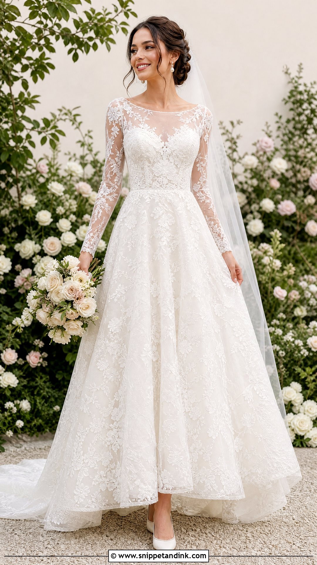 Lace Long Sleeve Wedding Dress - Snippet and Ink - 25 Romantic Long Sleeve Wedding Dress Ideas