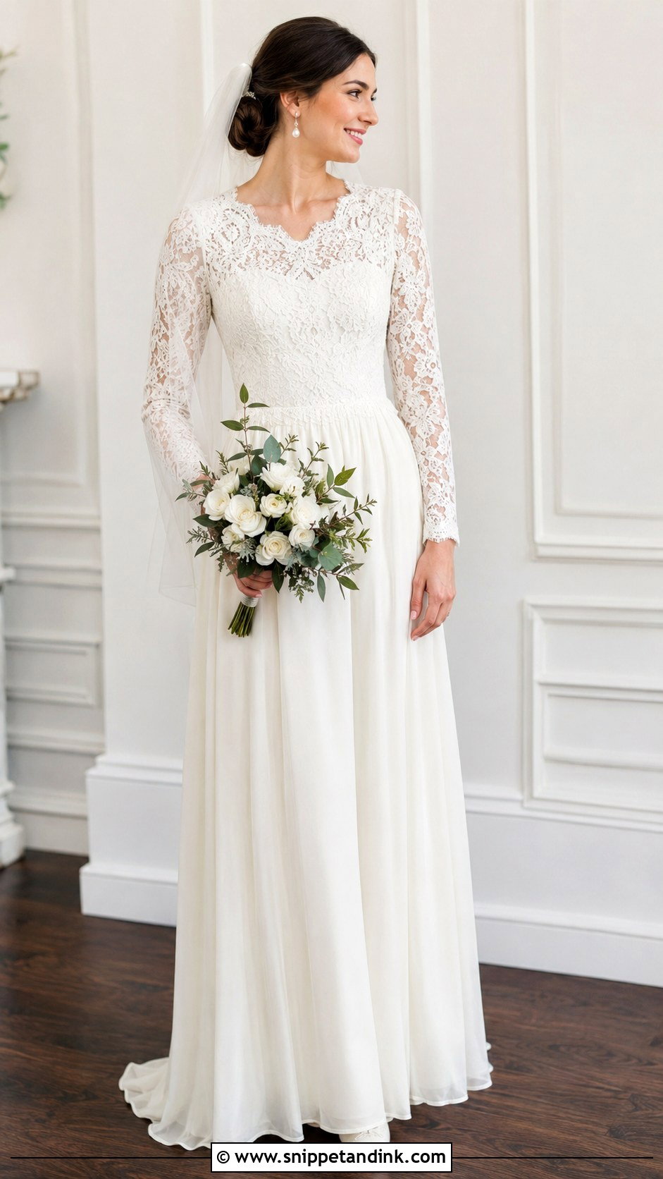 Lace Long Sleeve Wedding Dress - Snippet and Ink - 20 Budget Wedding Dress Ideas