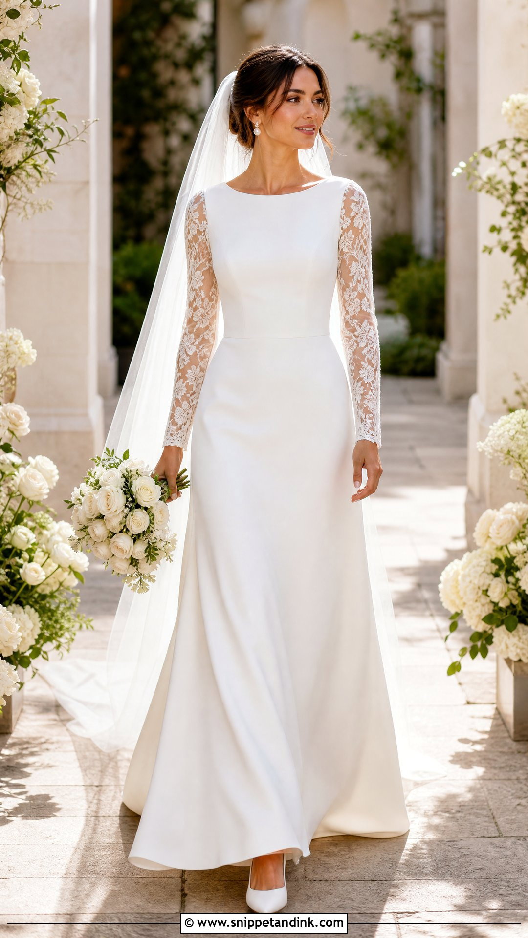 Lace Long Sleeve Wedding Dress - Snippet and Ink - 20 Simple Wedding Dress Sleeves