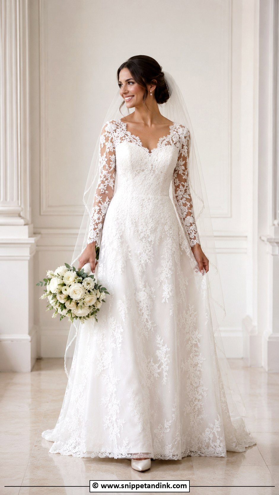 Lace Long Sleeve Wedding Dress - Snippet and Ink - 30 Fairy Tale Wedding Dress Ideas