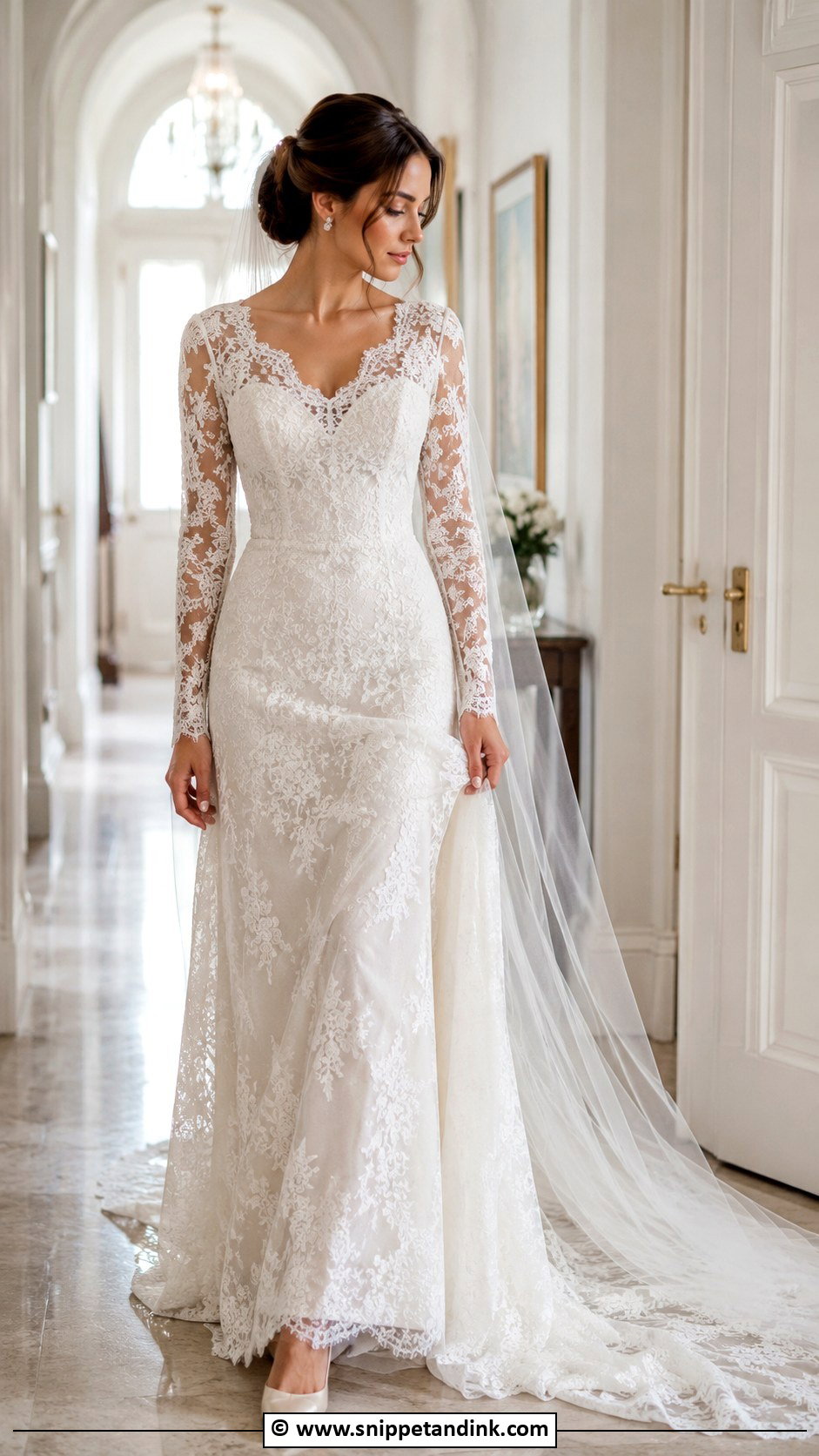 Lace Long Sleeve Wedding Dress - Snippet and Ink - 30 Luxury Wedding Dress Ideas