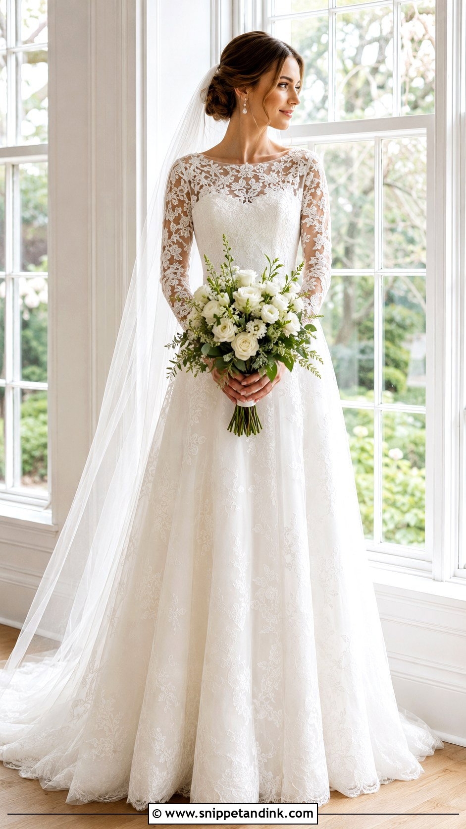 Lace Long Sleeve Wedding Gown - Snippet and Ink - 20 Modern Wedding Gown Ideas