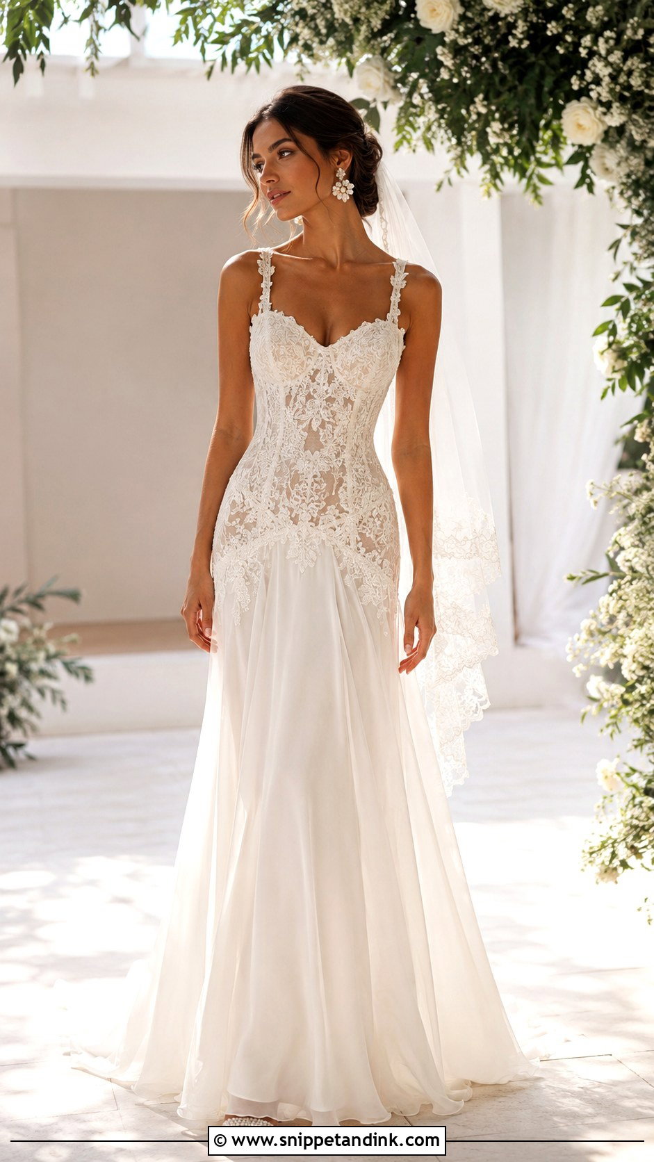 Lace Low Waisted Wedding Dress - Snippet and Ink - 20 Low Waisted Wedding Dress Ideas