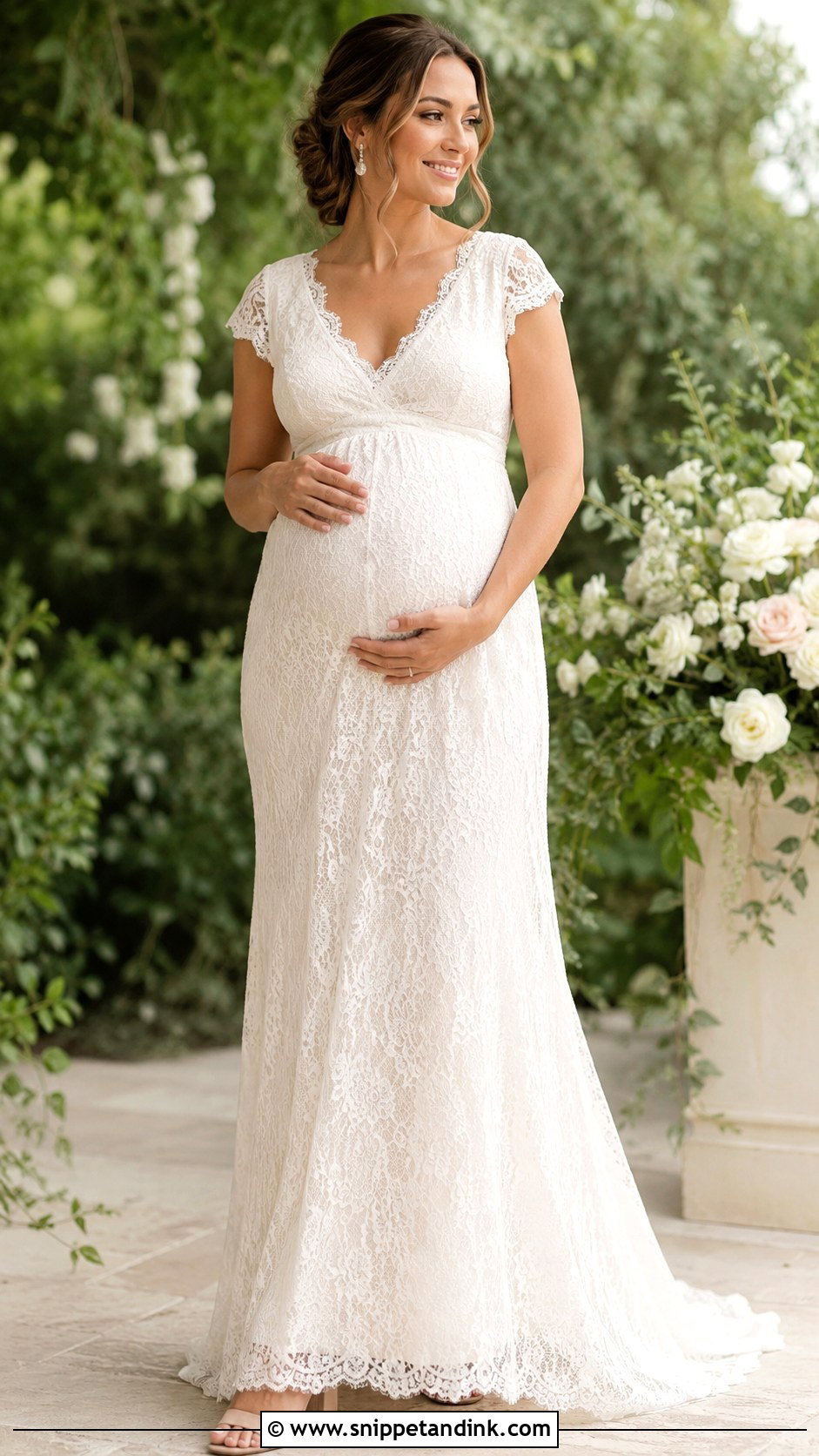 Lace Maternity Wedding Dress - Snippet and Ink - 30 Maternity Wedding Dress Ideas