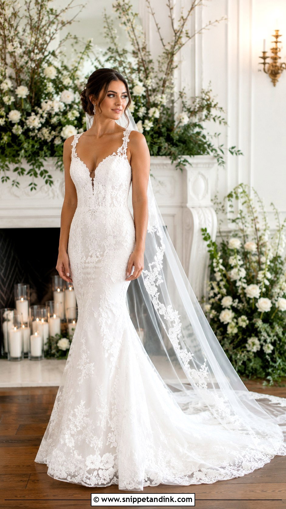 Lace Mermaid April Wedding Dress - Snippet and Ink - 20 April Wedding Dress Ideas