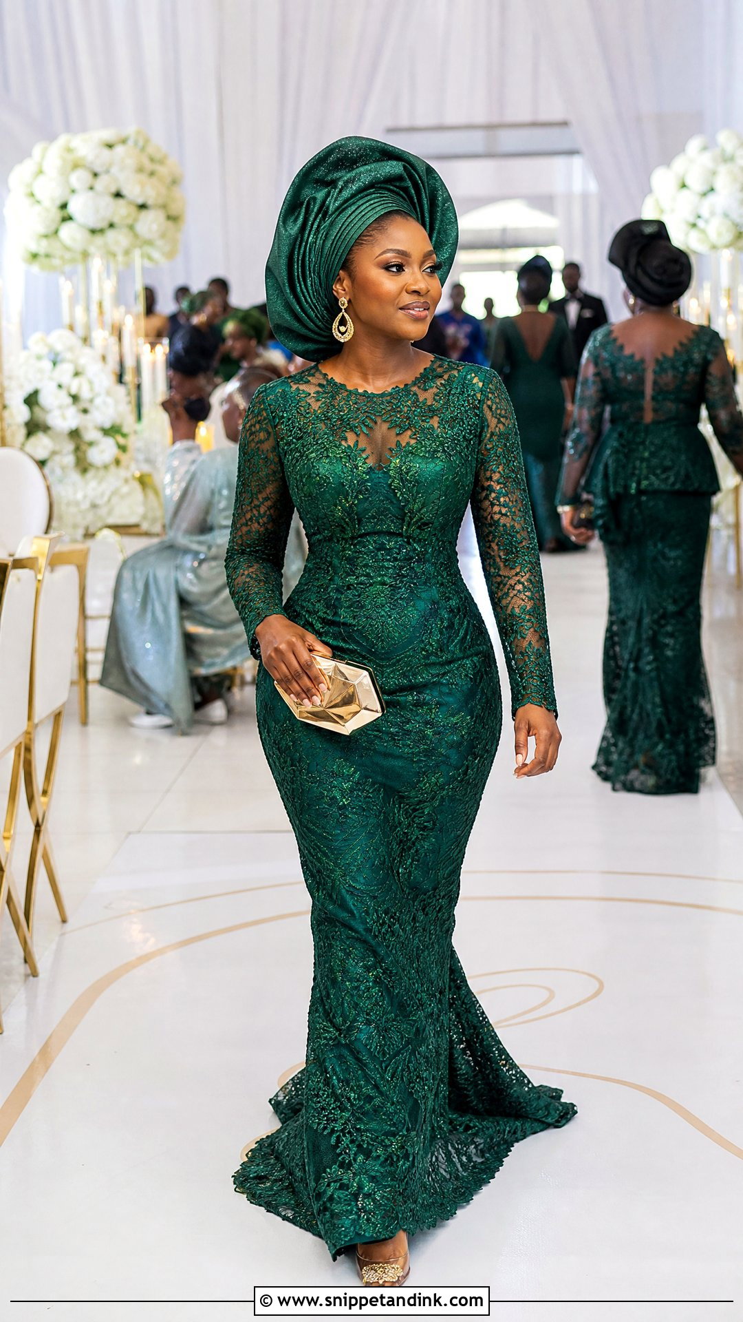 Lace Mermaid Aso Ebi Wedding Outfit - Snippet and Ink - 20 Nigerian Wedding Outfits