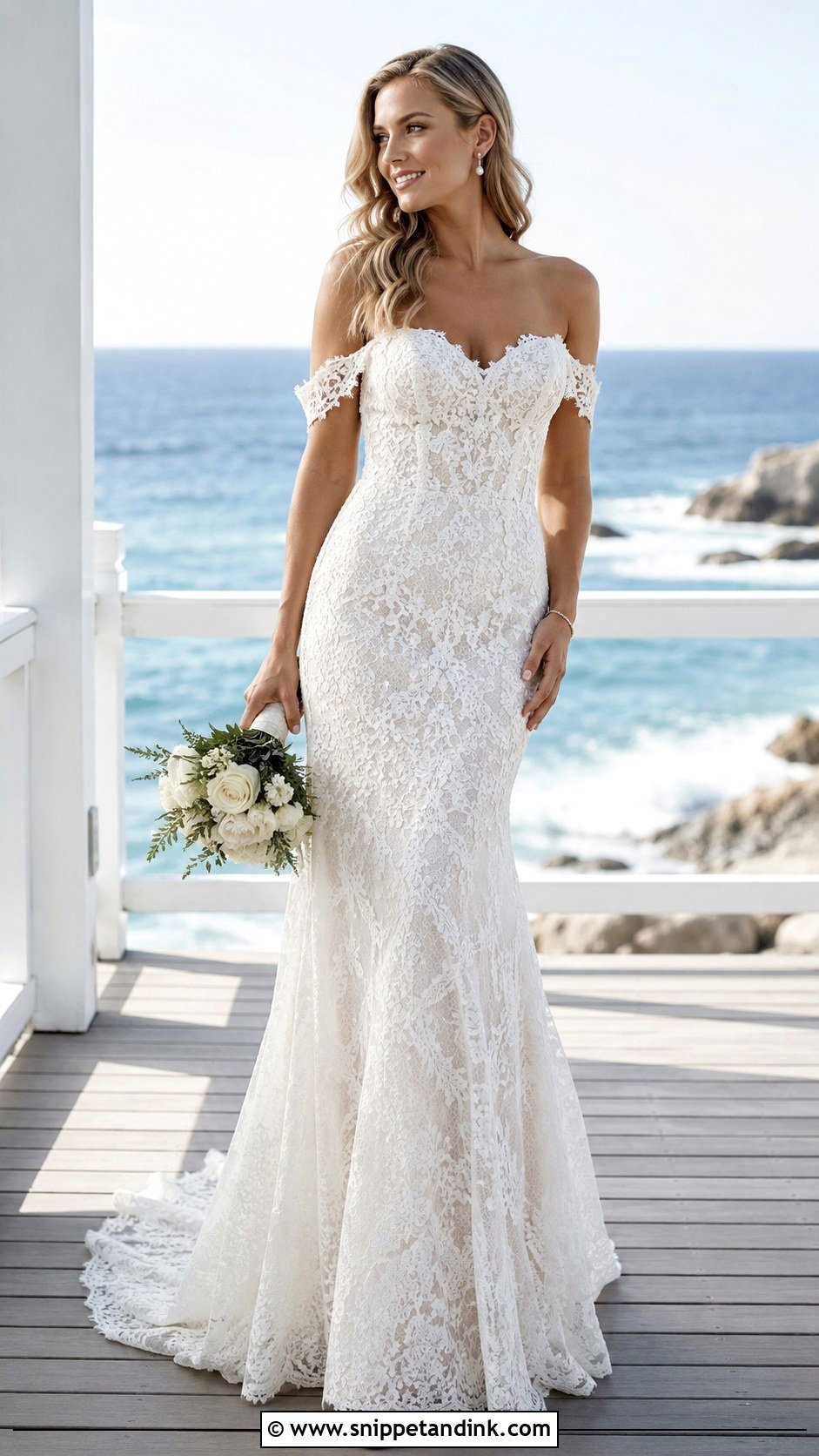 Lace Mermaid Beach Wedding Dress - Snippet and Ink - 20 Elegant Beach Wedding Dress Ideas