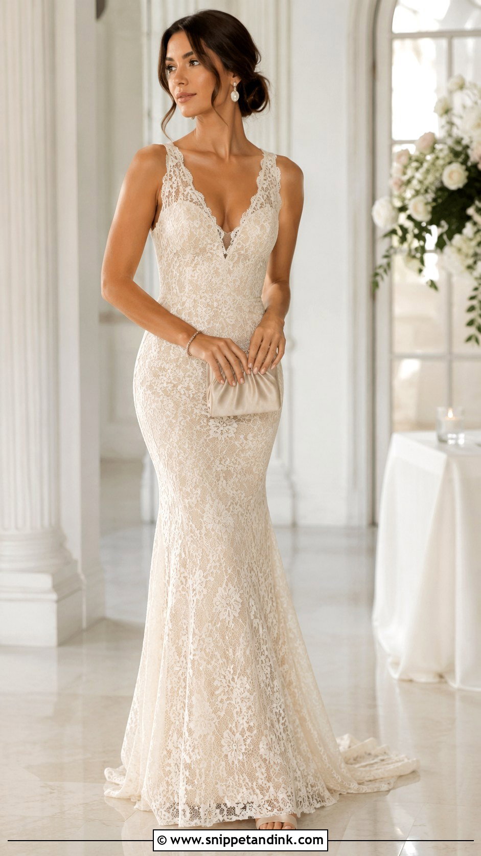 Lace Mermaid Cut Gown - Snippet and Ink - 25 Mermaid Cut Gown Ideas
