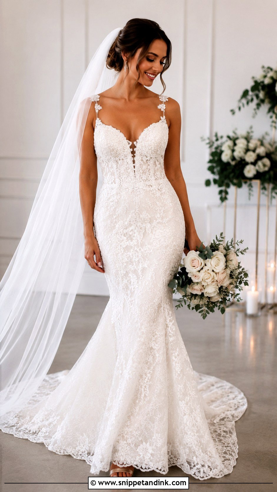 Lace Mermaid Gown for Bride - Snippet and Ink - 25 Gown for Bride Ideas