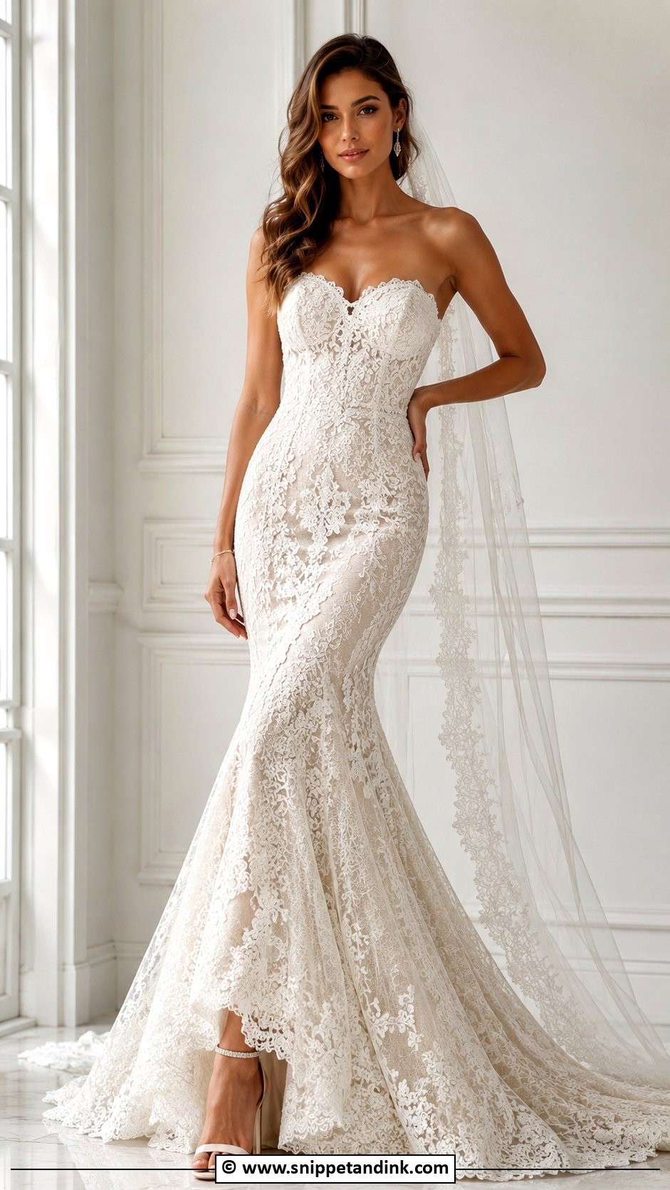 Lace Mermaid Wedding Dress - Snippet and Ink - 25 Lacy Wedding Dresses