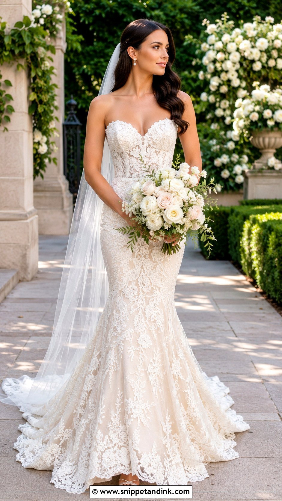 Lace Mermaid Wedding Dress - Snippet and Ink - 25 Mermaid Style Wedding Dresses