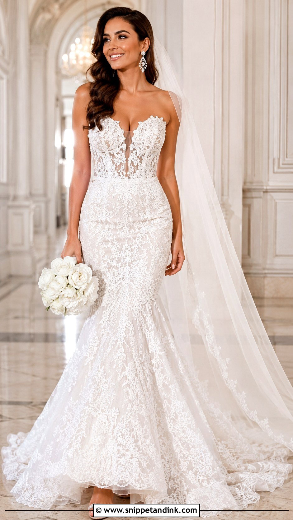 Lace Mermaid Wedding Dress - Snippet and Ink - 25 Bridal Lace Ideas