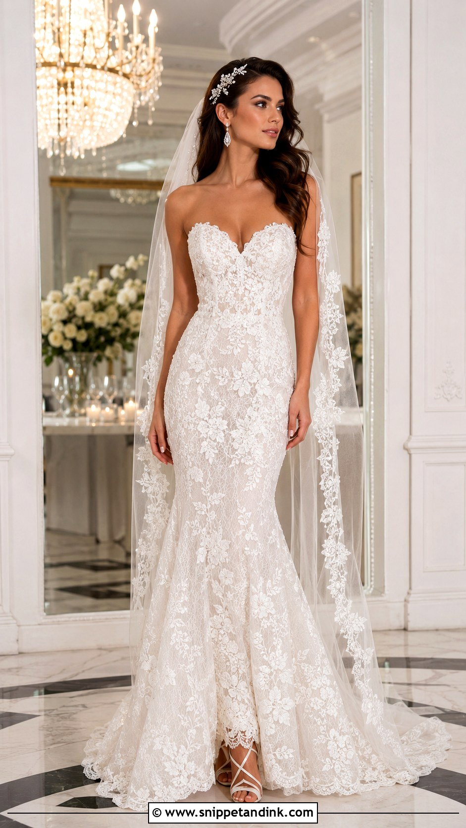 Lace Mermaid Wedding Dress - Snippet and Ink - 25 Elegant Lace Wedding Dress Ideas