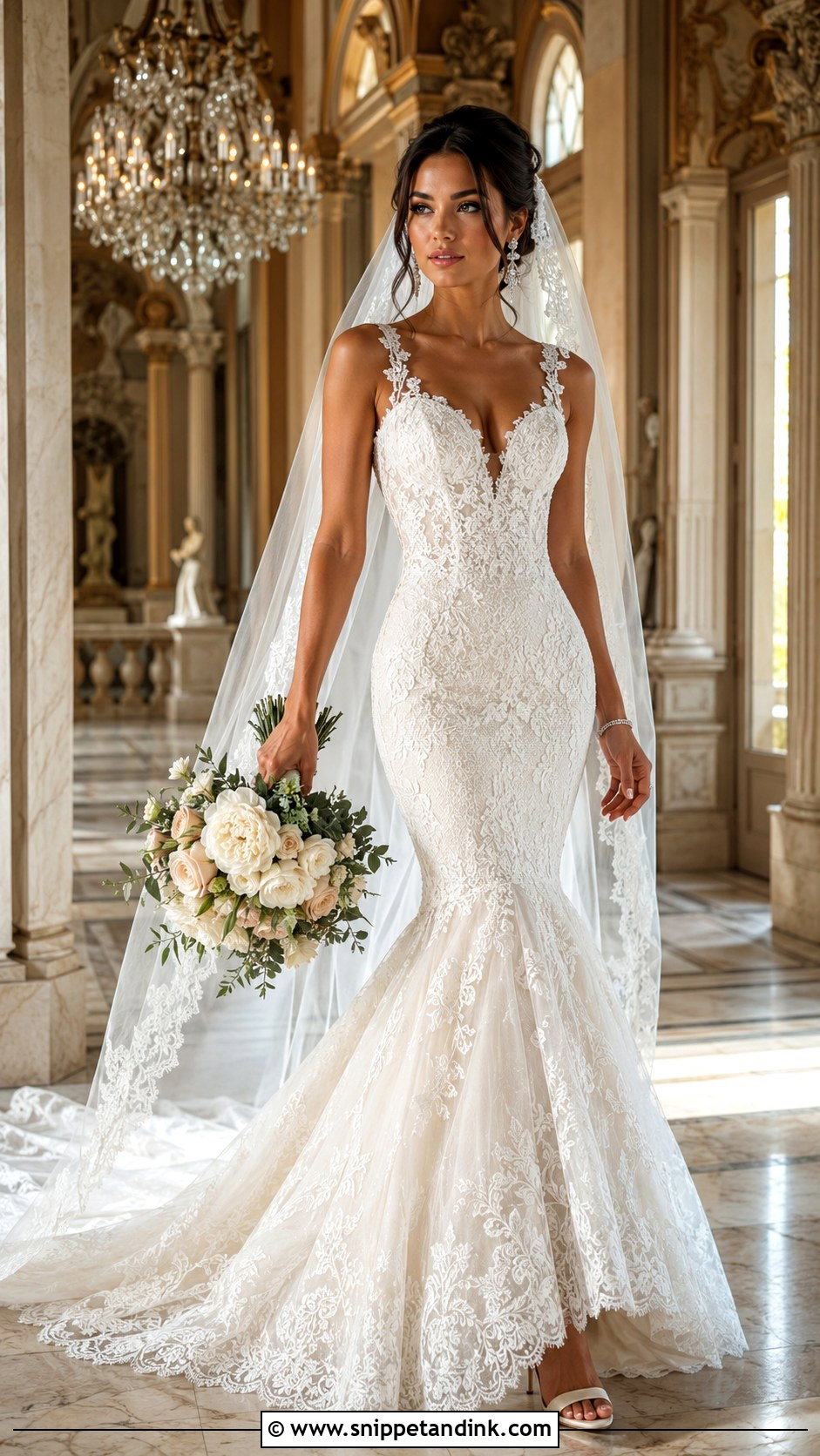 Lace Mermaid Wedding Dress - Snippet and Ink - 20 Italy Wedding Dresses