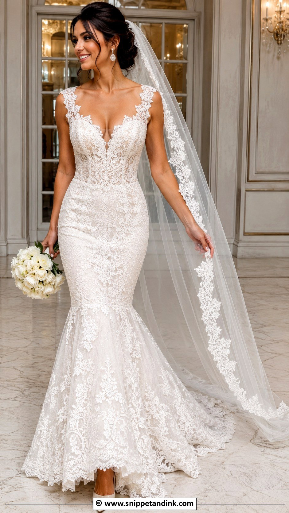 Lace Mermaid Wedding Dress - Snippet and Ink - 30 Beautiful Wedding Dresses