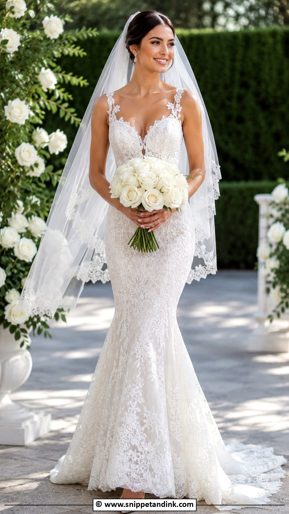 Lace Mermaid Wedding Dress - Snippet and Ink - 35 Mermaid Wedding Dresses