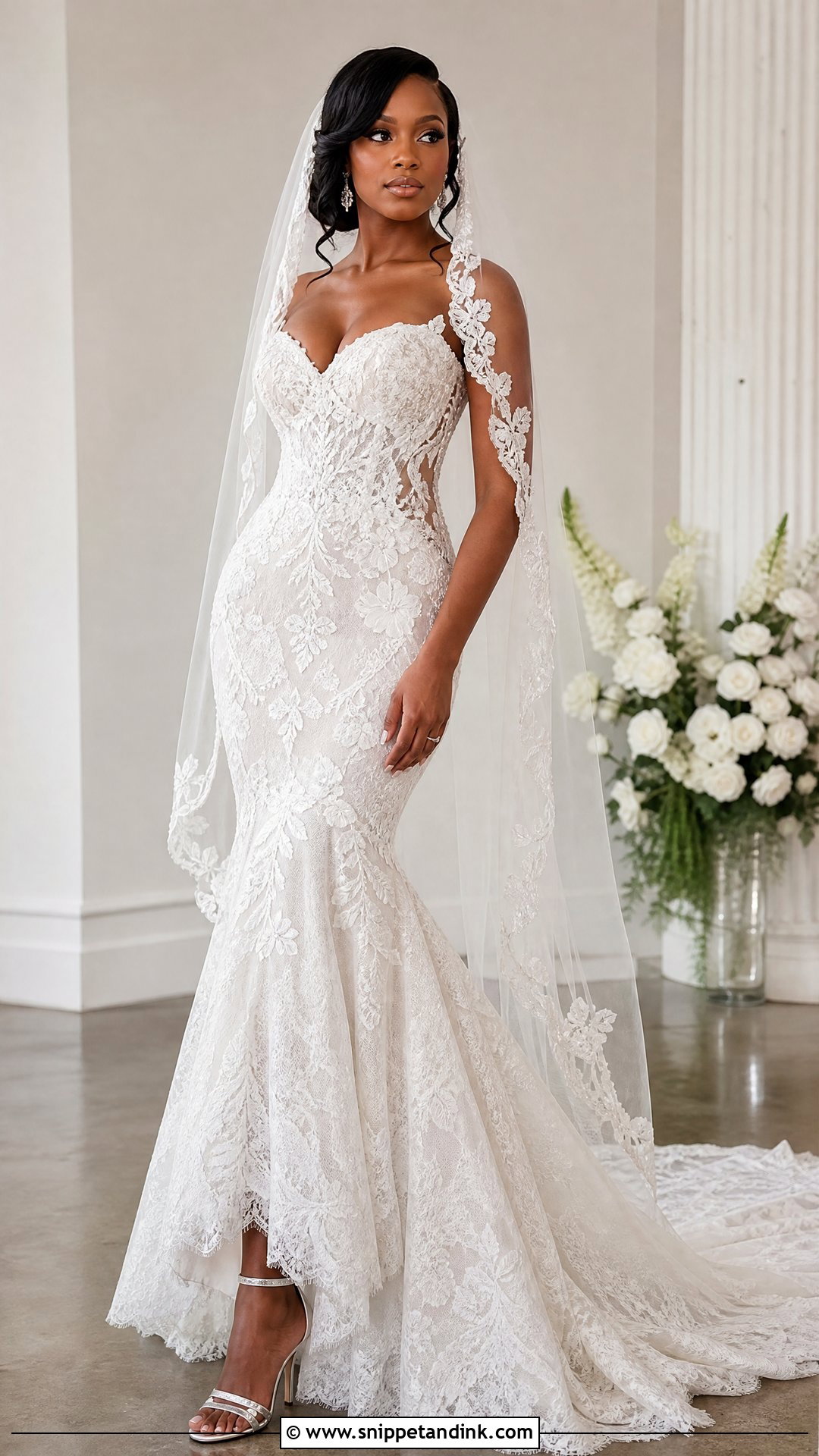 Lace Mermaid Wedding Dress - Snippet and Ink - 25 Black People Wedding Dresses
