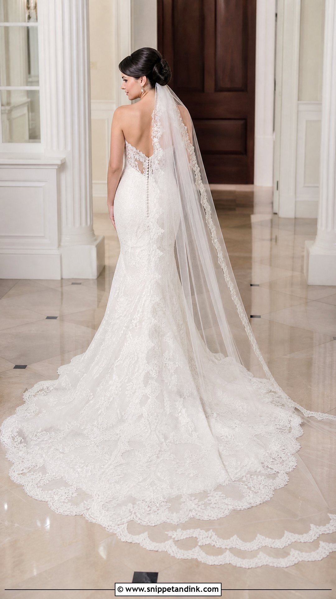 Lace Mermaid Wedding Dress With Chapel Train - Snippet and Ink - 20 Wedding Dress Train Lengths Ideas