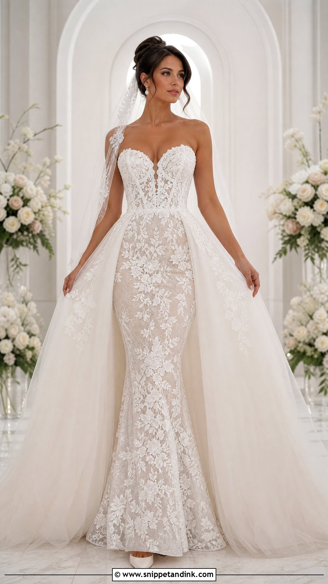Lace Mermaid Wedding Dress With Removable Skirt - Snippet and Ink - 20 Wedding Dress with Removable Skirt Ideas