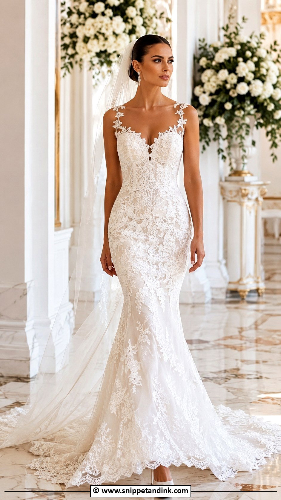 Lace Mermaid Wedding Gown - Snippet and Ink - 25 Lace Wedding Gown Ideas