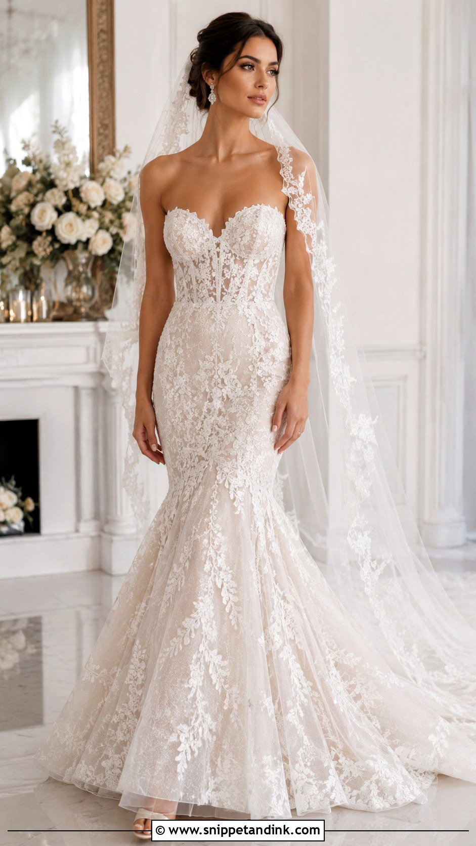 Lace Mesh Mermaid Wedding Dress - Snippet and Ink - 20 Mesh Wedding Dress Ideas