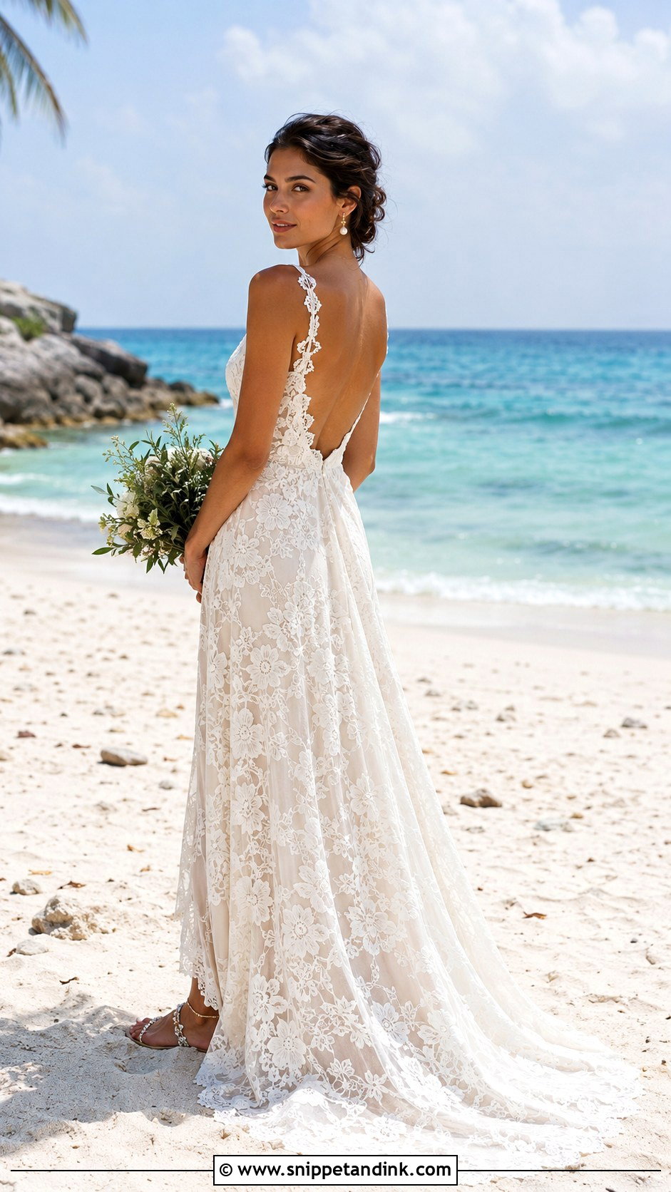 Lace Mexico Beach Wedding Dress - Snippet and Ink - 20 Mexico Wedding Dress Ideas