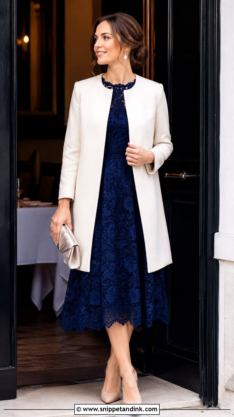 Lace Midi Dress Anniversary Dinner Outfit - Snippet and Ink - 20 Anniversary Dinner Outfit Ideas