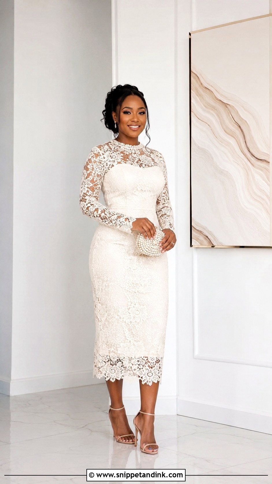 Lace Midi Dress Court Wedding Outfit - Snippet and Ink - 25 Court Wedding Outfit the Bride Nigeria Ideas