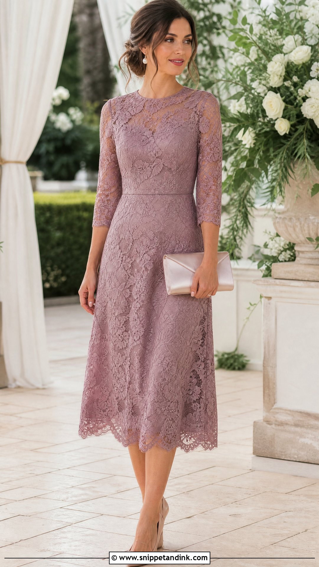 Lace Midi Dress For Sister Wedding - Snippet and Ink - 25 Dress for Sister Wedding Ideas