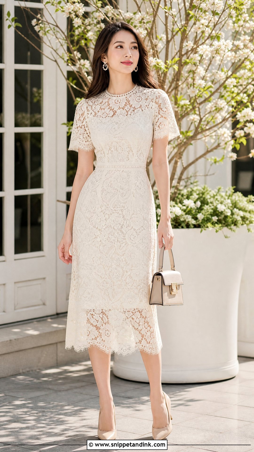 Lace Midi Dress Prewedding Dress - Snippet and Ink - 25 Prewedding Dress Ideas